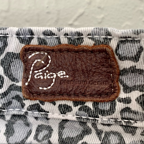 PAIGE Peg Skinny Jeans Grey Animal Print Mid-Rise Ankle Stretch Size 30 - Picture 11 of 14